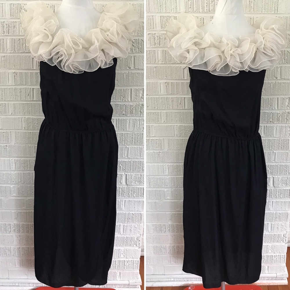 Vintage formal dress homecoming ruffle neck unique size 4/6